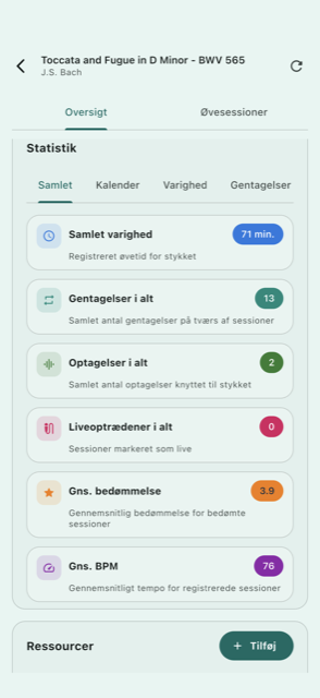 Overblik over øvestatistik