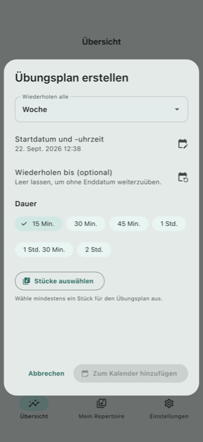 Übungsplan erstellen