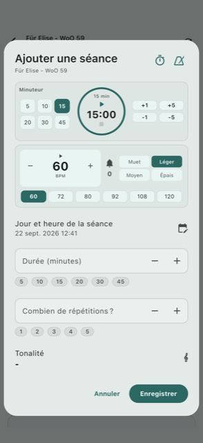Ajouter une nouvelle séance