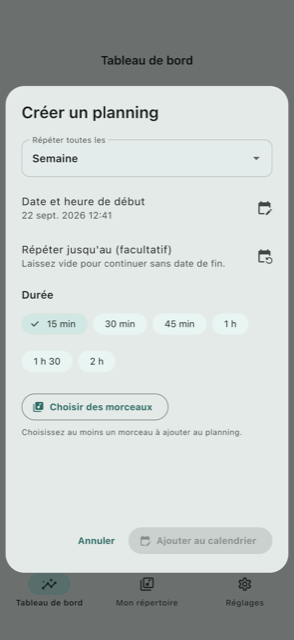 Créer un planning de travail