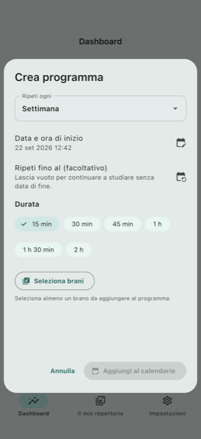 Crea un programma di studio