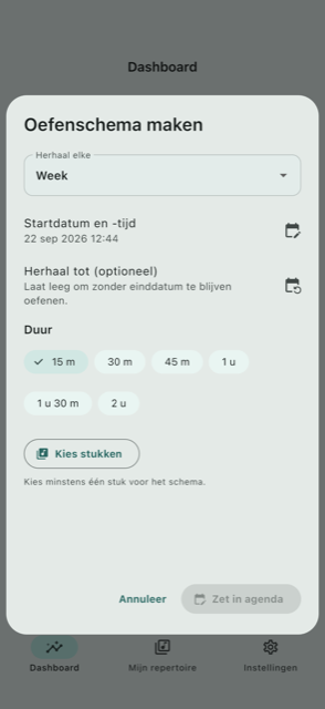 Een oefenschema maken