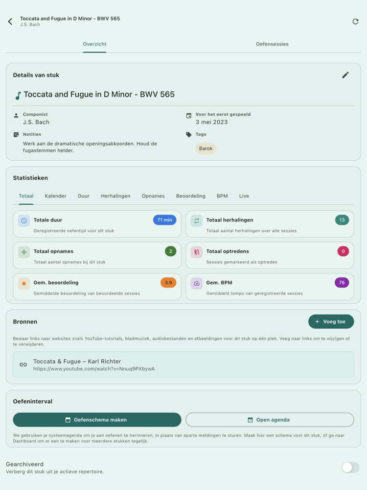 Details van een stuk op tablet