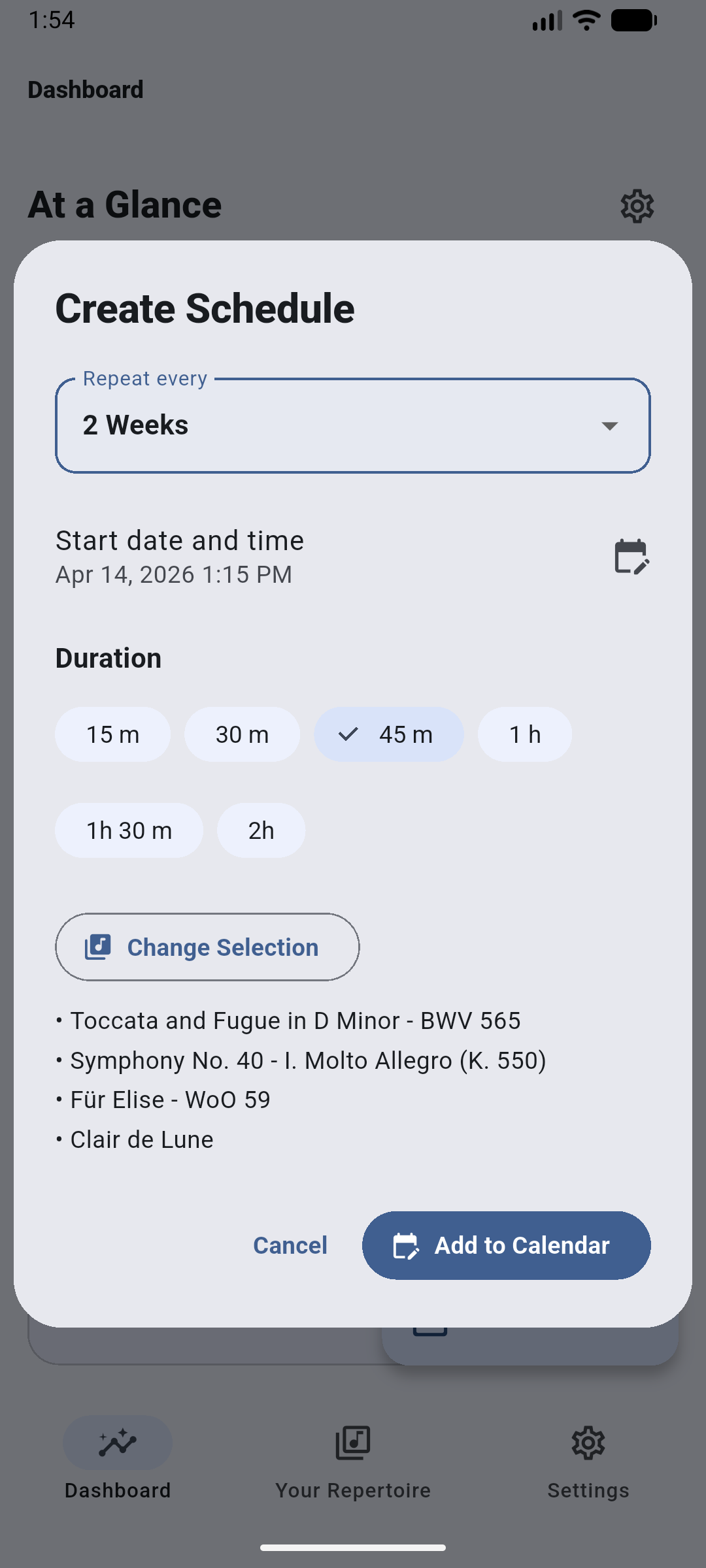 Create a practice schedule