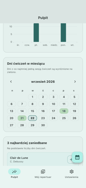 Miesięczny kalendarz ćwiczeń