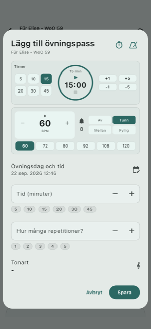 Lägg till ett nytt övningspass