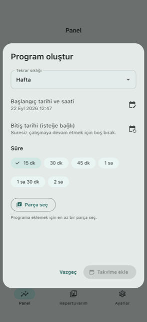 Çalışma programı oluştur